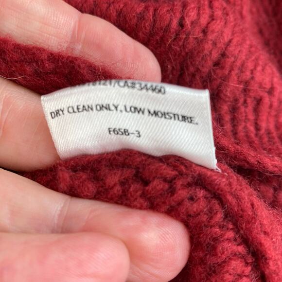 Eileen Fisher Wool Blend Sweater Size M Warm Brick Red Boxy Fit - Picture 5 of 8